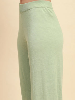 Mint Green Viscose Blend Relaxed Fit Co-ord Sets For Women