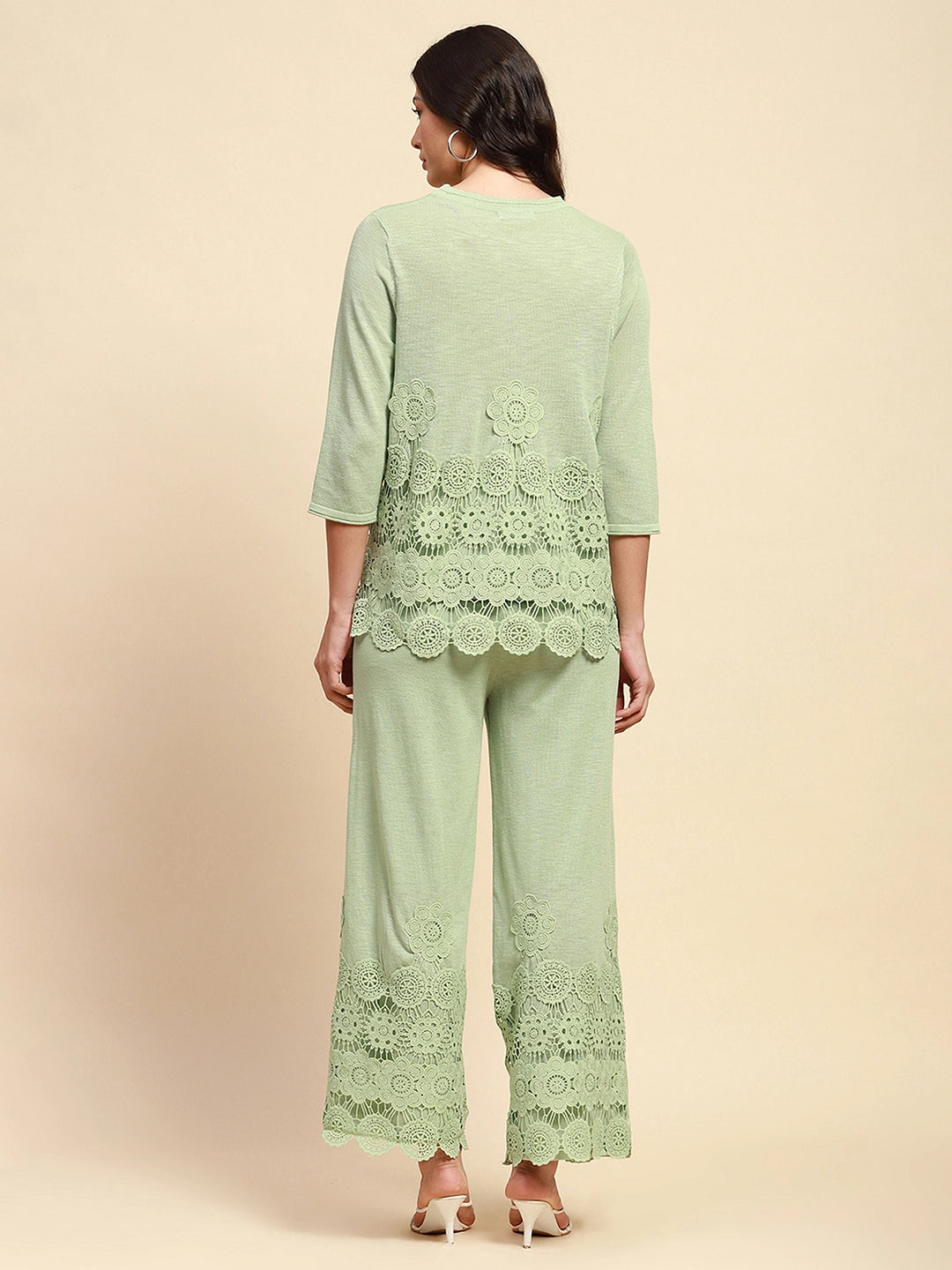 Mint Green Viscose Blend Relaxed Fit Co-ord Sets For Women