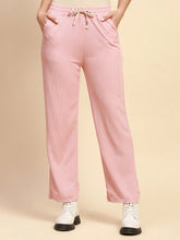 Pink Poly Blend Relaxed Fit Lower For Women