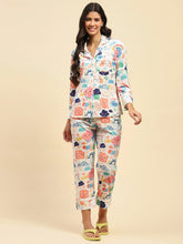 Multicolour Abstract Poly Blend Relaxed Fit Night Suit