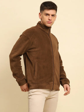 Coffee Ploy Blend Solid Regular Fit Jacket