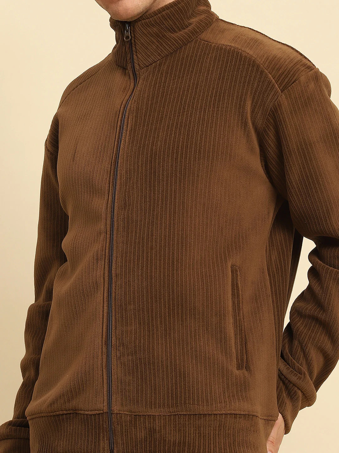 Coffee Ploy Blend Solid Regular Fit Jacket