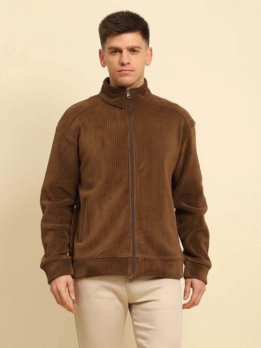 Coffee Ploy Blend Solid Regular Fit Jacket