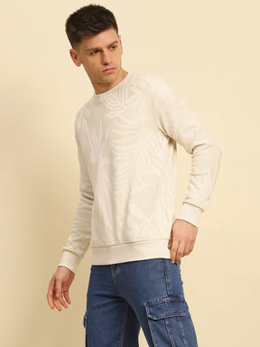 Natural Ploy Blend Textured Regular Fit Sweatshirt