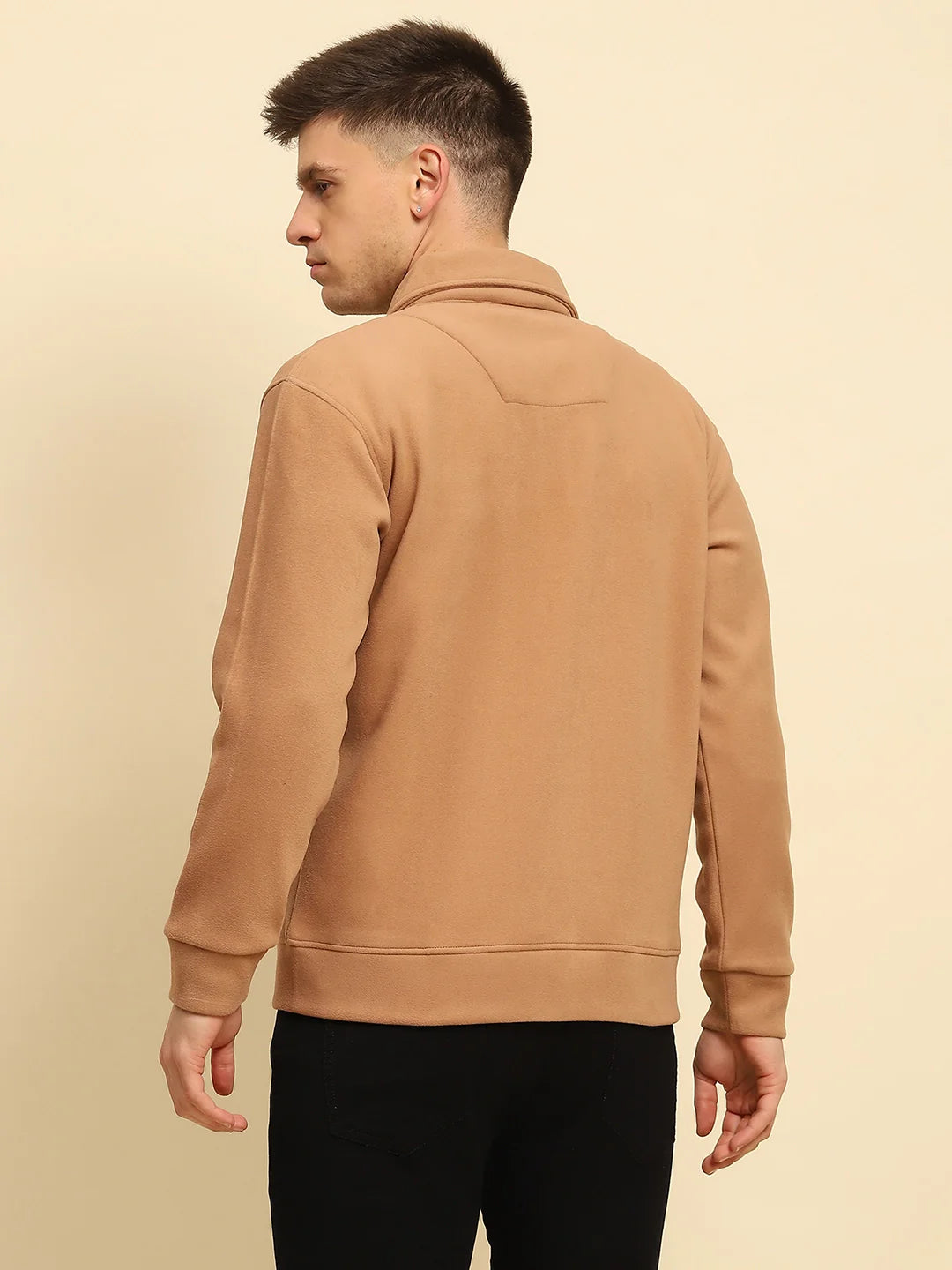 Tan Ploy Blend Solid Regular Fit Jacket