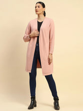 Dusty Pink Poly Viscose Loose Fit Winter Shrug For Women