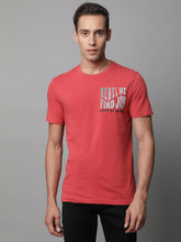 Mens Brick Round Neck Printed T-Shirt