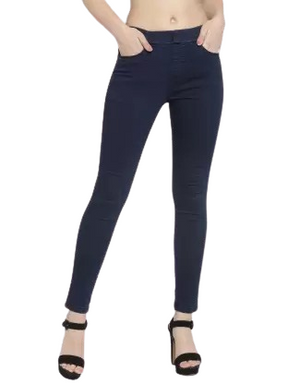 Women Blue High Rise Ankle Length Jegging