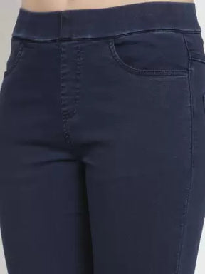 Women Blue High Rise Ankle Length Jegging