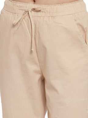 Women Beige Regular Fit Lower With Pockets