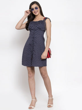 Women Printed Sleeveless Knee Length Sheath Dress