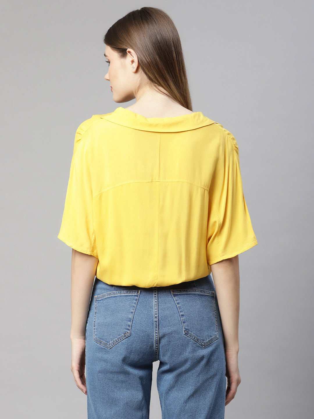 Women Short Sleeve Blouson Tops