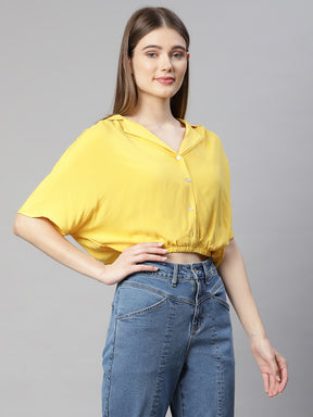 Women Short Sleeve Blouson Tops