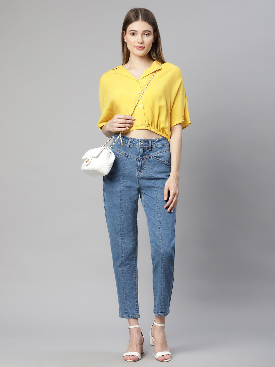 Women Short Sleeve Blouson Tops