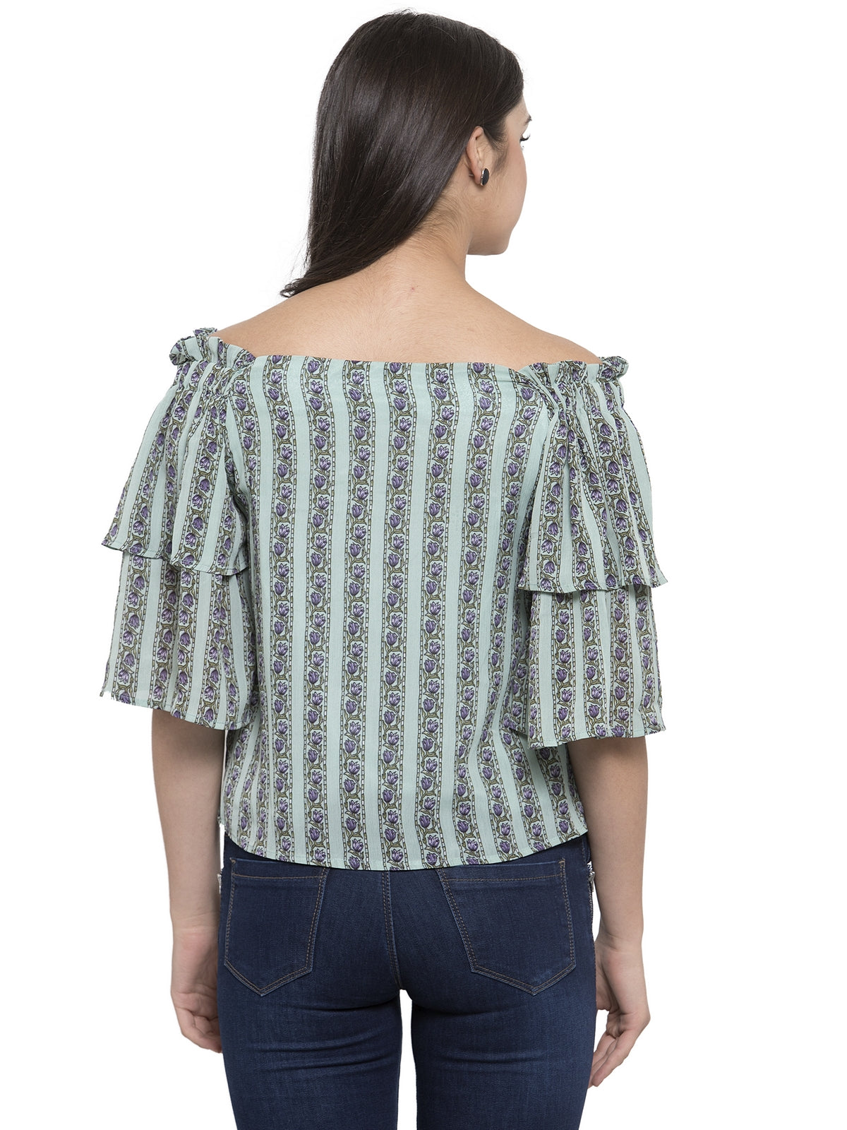 Women Striped Blouson Top