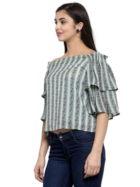 Women Striped Blouson Top