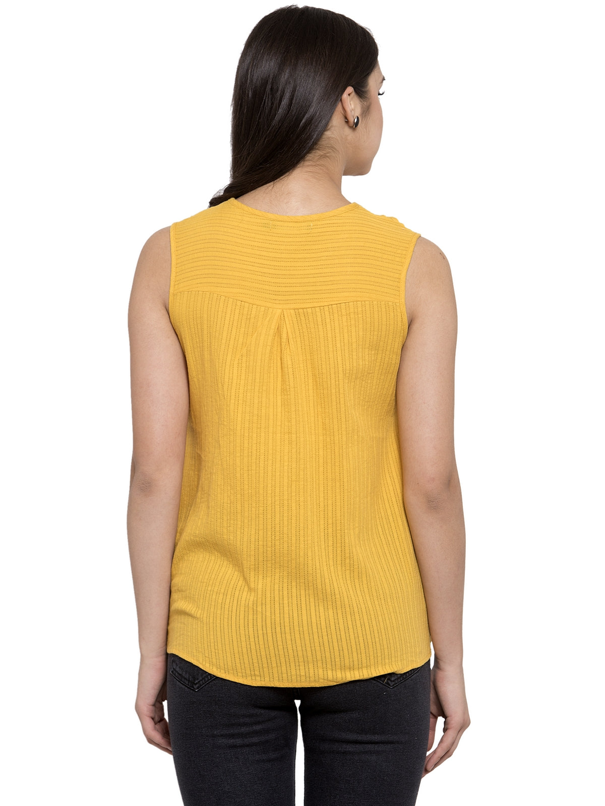 Women Polycotton Round Neck Peplum Top