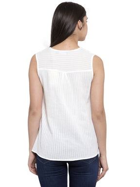 Women Polycotton Round Neck Peplum Top