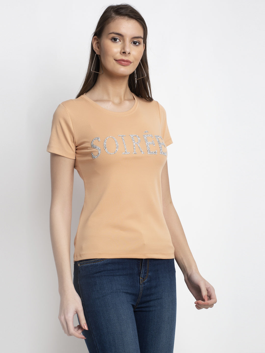 Women Beige T-Shirt