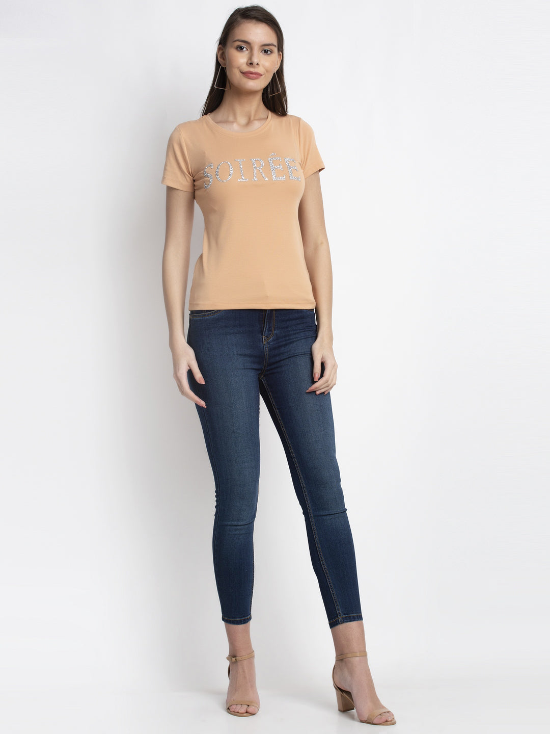 Women Beige T-Shirt