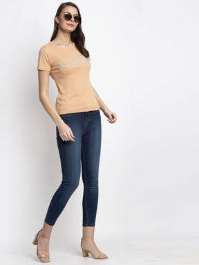 Women Beige T-Shirt