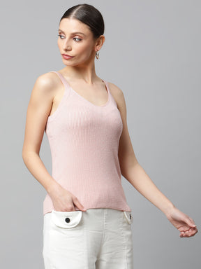 Women Shimmery Slim Fit Camisole Top