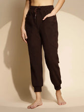 Brown Solid High Rise Jogger For Girl's & women