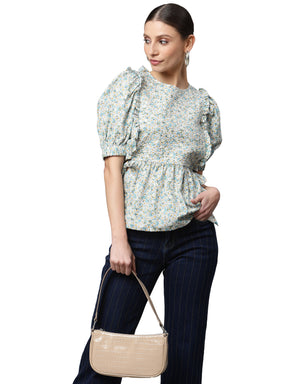 Women Floral Peplum Top