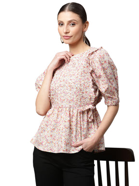 Women Floral Peplum Top