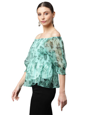 Women Off Shoulder Floral Printed Top