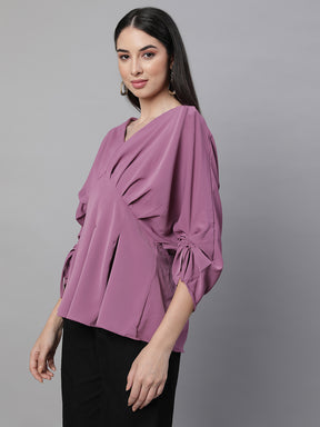 Women V-Neck Regular Fit Peplum Top