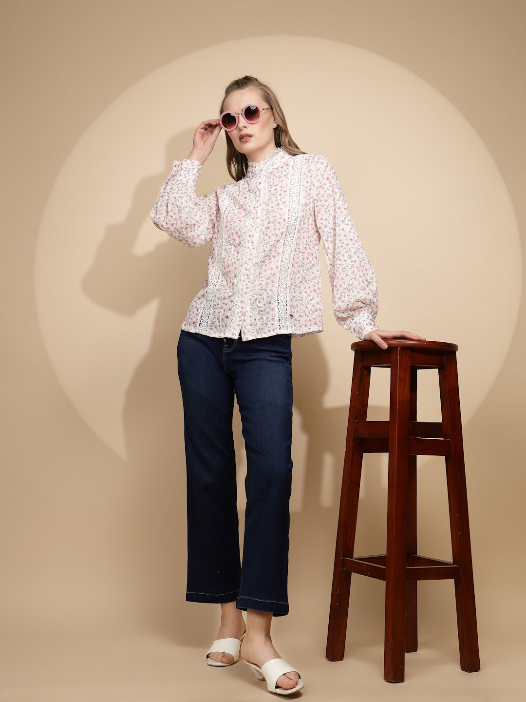 Rose Polycotton Loose Fit Shirt For Women