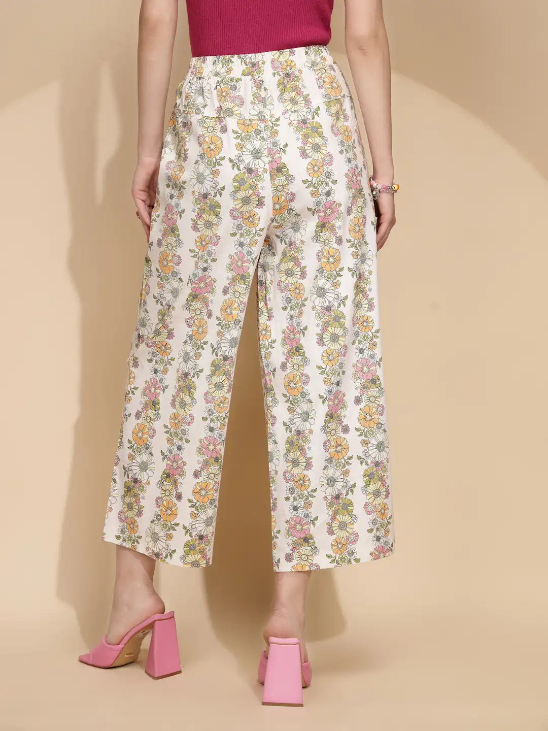 White Floral Cotton Blend Co-ord Set