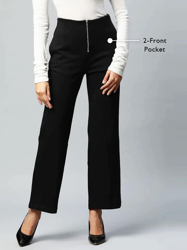 Straight Fit Ankle Length Black Jegging Without Waistband