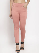 Women Lotus Pink  High-Rise Stretchable Jegging