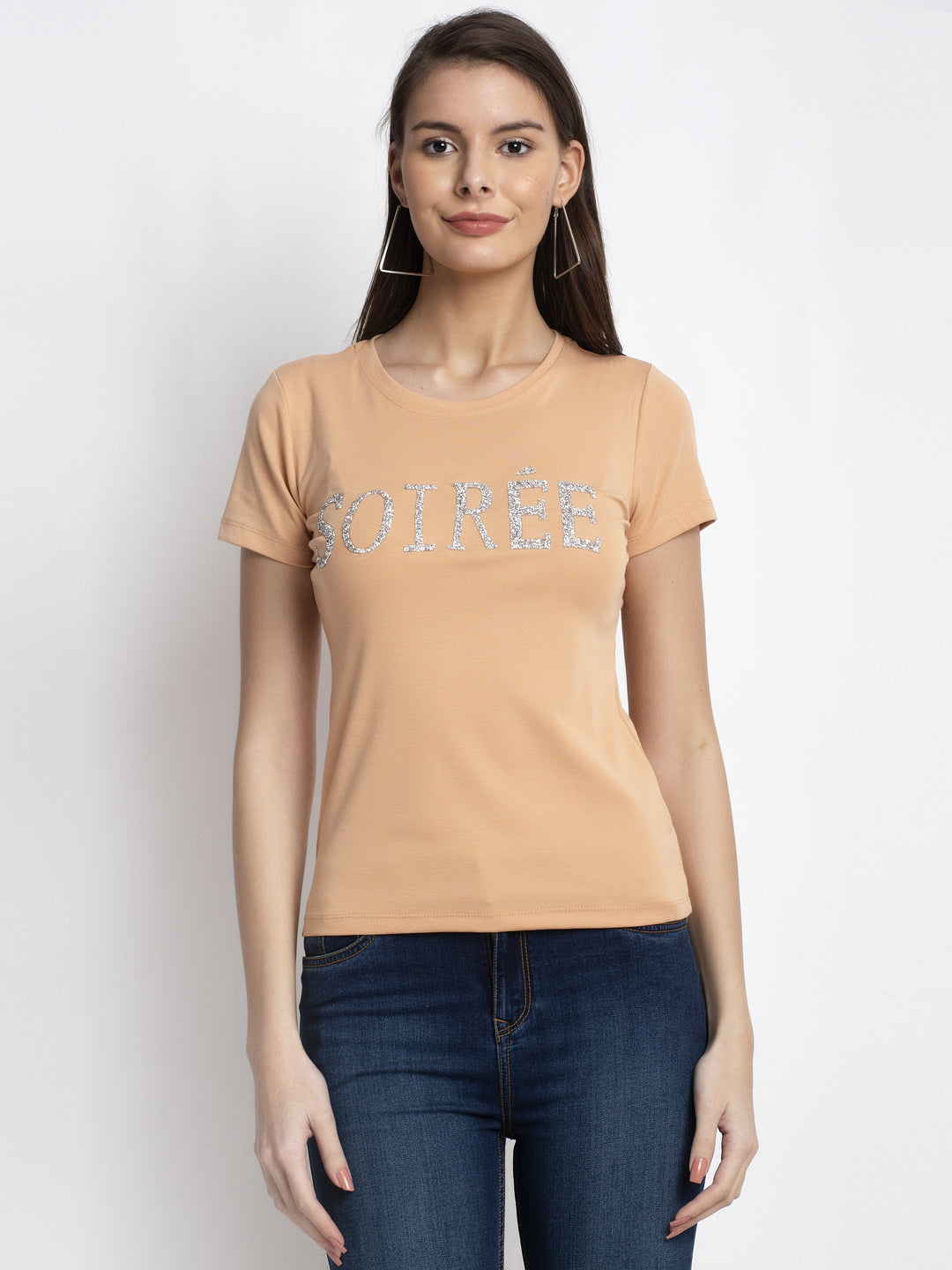 Women Beige T-Shirt