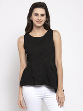 Women Polyester Blend Sleeveless Regular Fit Blouson Top