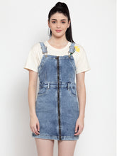 Women Denim Dungree Style Mini Dress