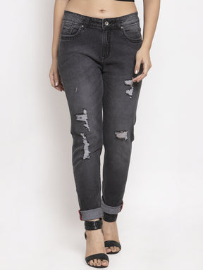 women mid rise black skin fit jeans