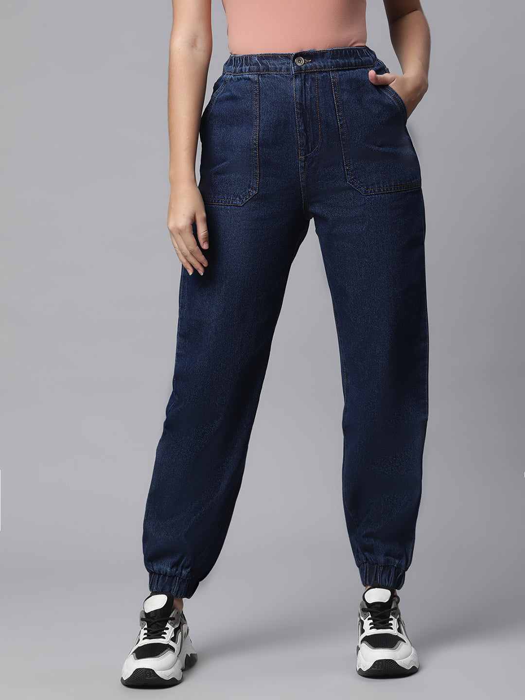NKLD Jogger Fit Women Dark Blue Jeans - Buy NKLD Jogger Fit Women Dark Blue  Jeans Online at Best Prices in India