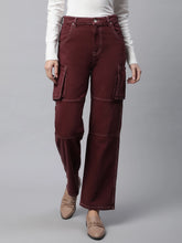 women wine cargo style jeans