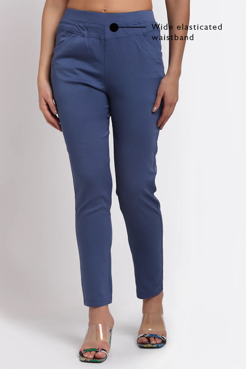 Buy Popwings Women Navy Blue Solid Mid Rise Body Fitted Jeggings Online at  Best Prices in India - JioMart.