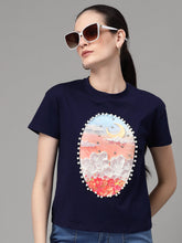 Women Crew Neck Regular Fit Graphic Print T-Shirt