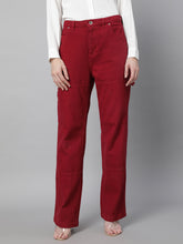 Women Regular Fit Full Length Red Jeans