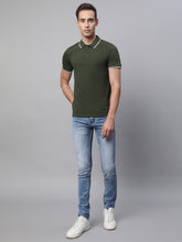 Mens Collar Neck Solid T-Shirt